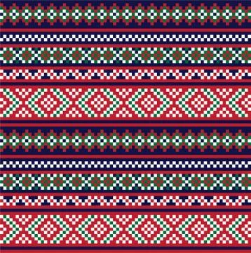 Christmas Fair Isle Seamless Pattern Background Stock Illustration