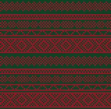 Christmas Fair Isle Seamless Pattern Background Illustrazione stock