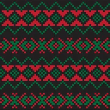 Christmas Fair Isle Seamless Pattern Background イラスト素材