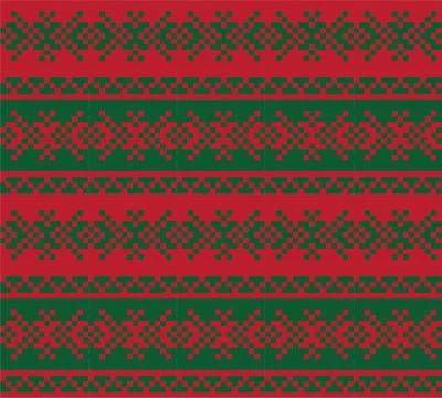 Christmas Fair Isle Seamless Pattern Background Stock Illustration