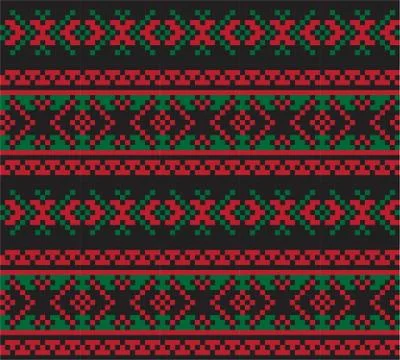 Christmas Fair Isle Seamless Pattern Background Stock Illustration