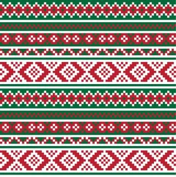 Christmas Fair Isle Seamless Pattern Background 스톡 일러스트