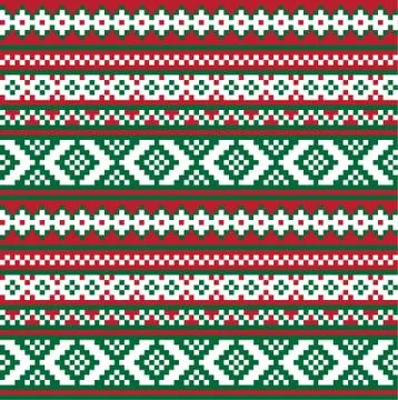Christmas Fair Isle Seamless Pattern Background Stockillustratie