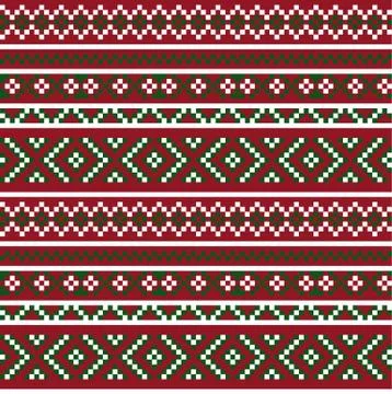 Christmas Fair Isle Seamless Pattern Background Stock Illustration