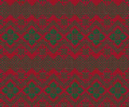 Christmas Fair Isle Seamless Pattern Background Stock Illustration