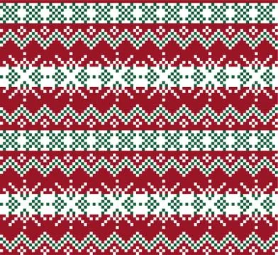 Christmas Fair Isle Seamless Pattern Background イラスト素材