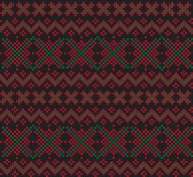 Christmas Fair Isle Seamless Pattern Background Stock Illustration