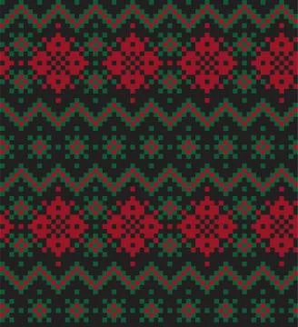 Christmas Fair Isle Seamless Pattern Background 스톡 일러스트