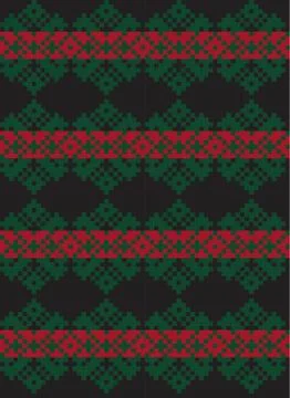 Christmas Fair Isle Seamless Pattern Background Illustrazione stock