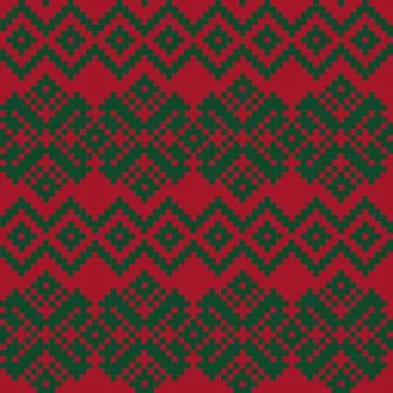 Christmas Fair Isle Seamless Pattern Background イラスト素材