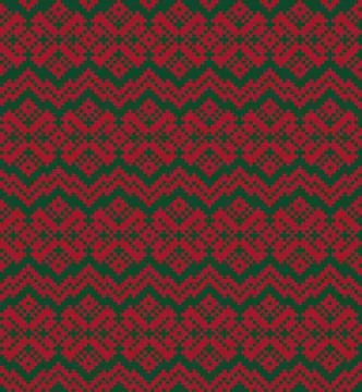 Christmas Fair Isle Seamless Pattern Background 스톡 일러스트