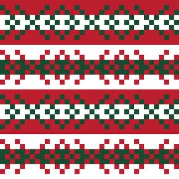 Christmas Fair Isle Seamless Pattern Background Stock Illustration