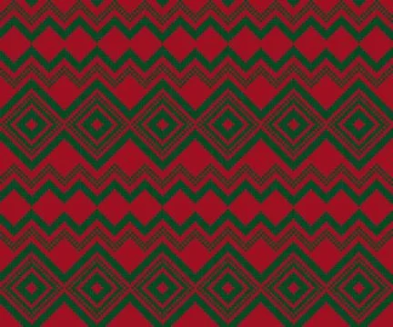 Christmas Fair Isle Seamless Pattern Background イラスト素材