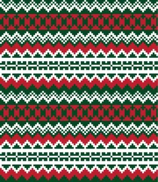 Christmas Fair Isle Seamless Pattern Background 스톡 일러스트
