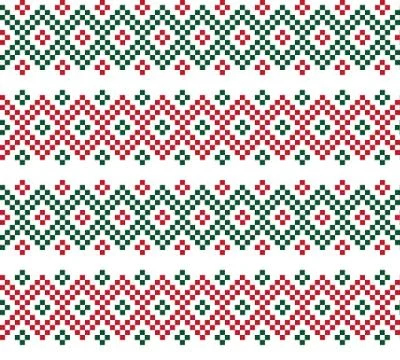 Christmas Fair Isle Seamless Pattern Background Stock Illustration