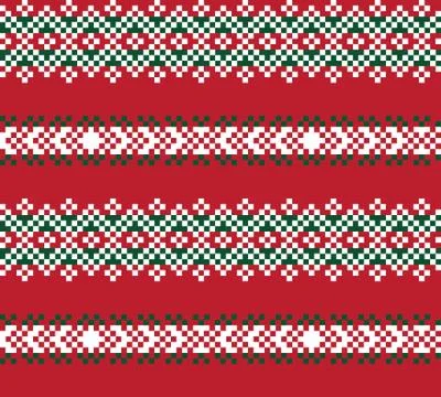 Christmas Fair Isle Seamless Pattern Background イラスト素材