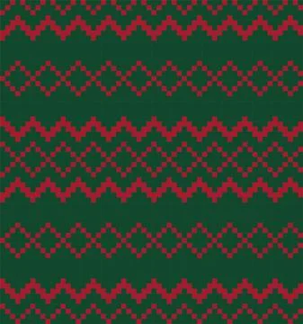 Christmas Fair Isle Seamless Pattern Background Stock Illustration