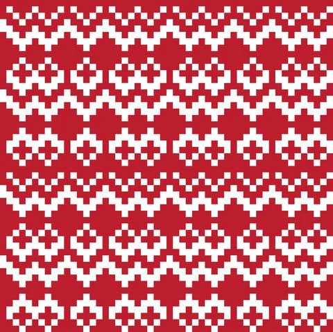 Christmas Fair Isle Seamless Pattern Background Stock Illustration