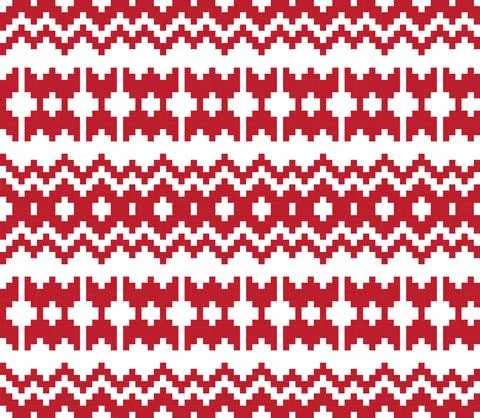 Christmas Fair Isle Seamless Pattern Background Stock Illustration