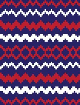 Christmas Fair Isle Seamless Pattern Background Stock Illustration