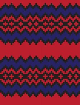 Christmas Fair Isle Seamless Pattern Background Stock Illustration