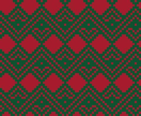Christmas Fair Isle Seamless Pattern Background Stock Illustration