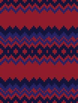Christmas Fair Isle Seamless Pattern Background Stock Illustration