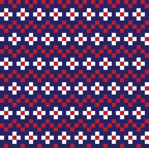 Christmas Fair Isle Seamless Pattern Background Stock Illustration