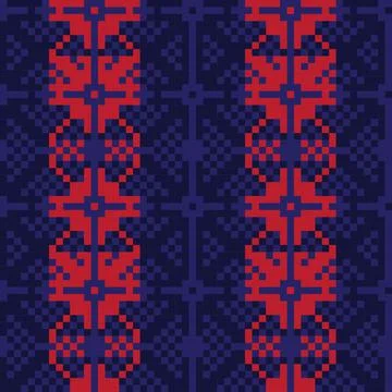 Christmas Fair Isle Seamless Pattern Background Stock Illustration