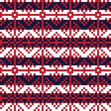 Christmas Fair Isle Seamless Pattern Background Stock Illustration