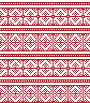 Christmas Fair Isle Seamless Pattern Background Stock Illustration