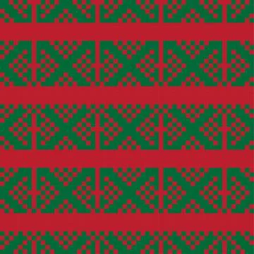 Christmas Fair Isle Seamless Pattern Background Stock Illustration
