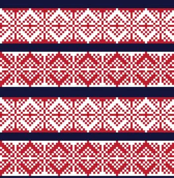 Christmas Fair Isle Seamless Pattern Background Stock Illustration