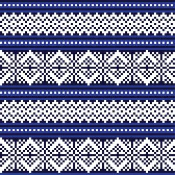 Christmas Fair Isle Seamless Pattern Background Stock Illustration
