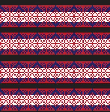 Christmas Fair Isle Seamless Pattern Background Stock Illustration