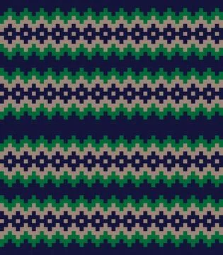 Christmas Fair Isle Seamless Pattern Background Stock Illustration