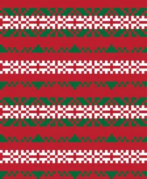 Christmas Fair Isle Seamless Pattern Background Stock Illustration