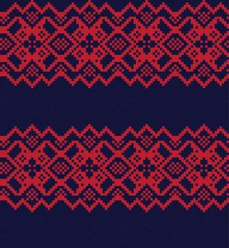 Christmas Fair Isle Seamless Pattern Background Stock Illustration