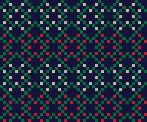 Christmas Fair Isle Seamless Pattern Background Stock Illustration