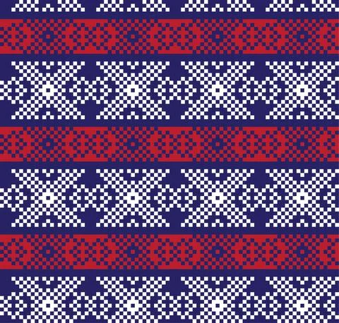 Christmas Fair Isle Seamless Pattern Background Stock Illustration