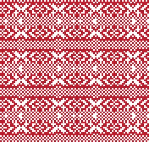 Christmas Fair Isle Seamless Pattern Background Stock Illustration