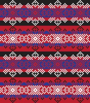 Christmas Fair Isle Seamless Pattern Background Stock Illustration