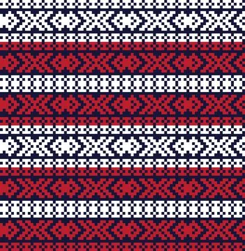 Christmas Fair Isle Seamless Pattern Background Stock Illustration