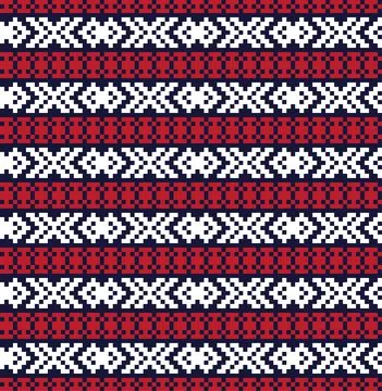 Christmas Fair Isle Seamless Pattern Background Stock Illustration