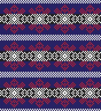 Christmas Fair Isle Seamless Pattern Background Stock Illustration