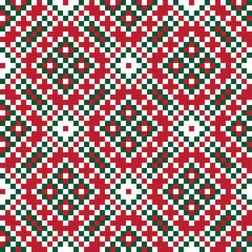 Christmas Fair Isle Seamless Pattern Background Stock Illustration