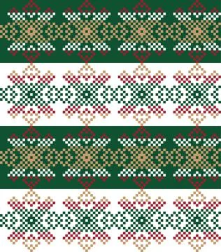 Christmas Fair Isle Seamless Pattern Background Stock Illustration