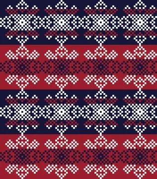 Christmas Fair Isle Seamless Pattern Background Stock Illustration