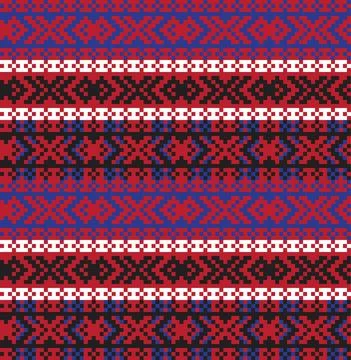 Christmas Fair Isle Seamless Pattern Background Stock Illustration