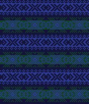 Christmas Fair Isle Seamless Pattern Background Stock Illustration